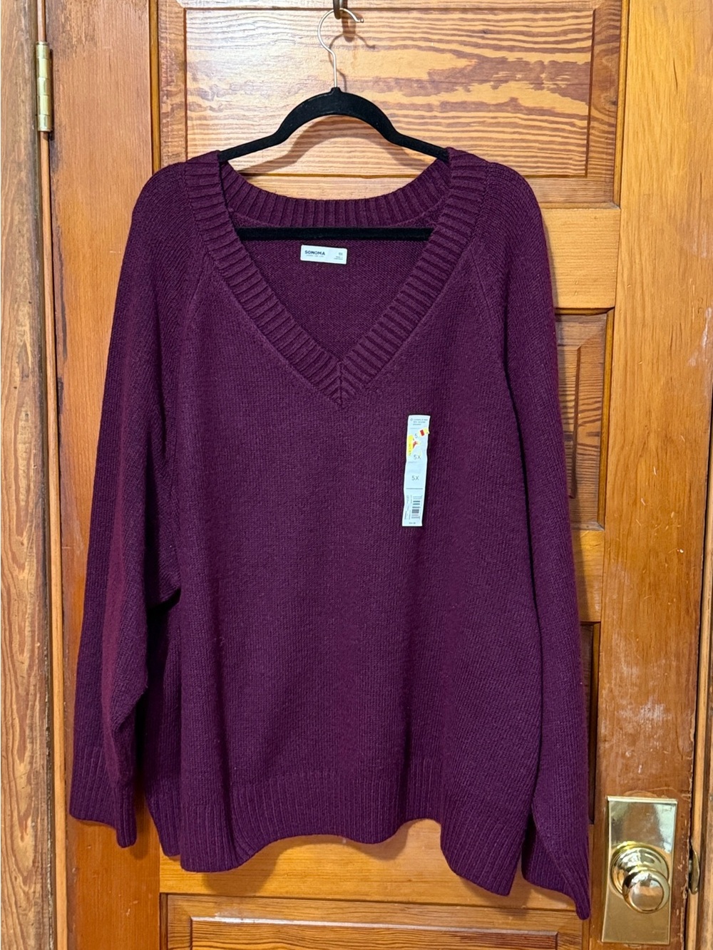 NWT Sonoma Sweater V-neck Plum Size 5x
